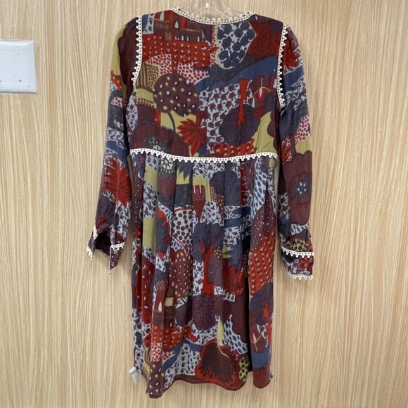 April, May Red Print Dress Size XS - Picture 4 of 5